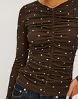 Cocoa Polka Dot Georgina Top
