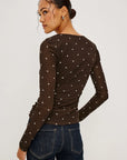 Cocoa Polka Dot Georgina Top