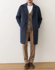 Navy Heather Irving Wool Longline Coat