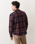 Navy & Burgundy Plaid Tahoe Flannel Shirt