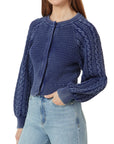 Indigo Blue Cableknit Cardigan
