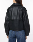 Black Vegan Leather Cropped Trench