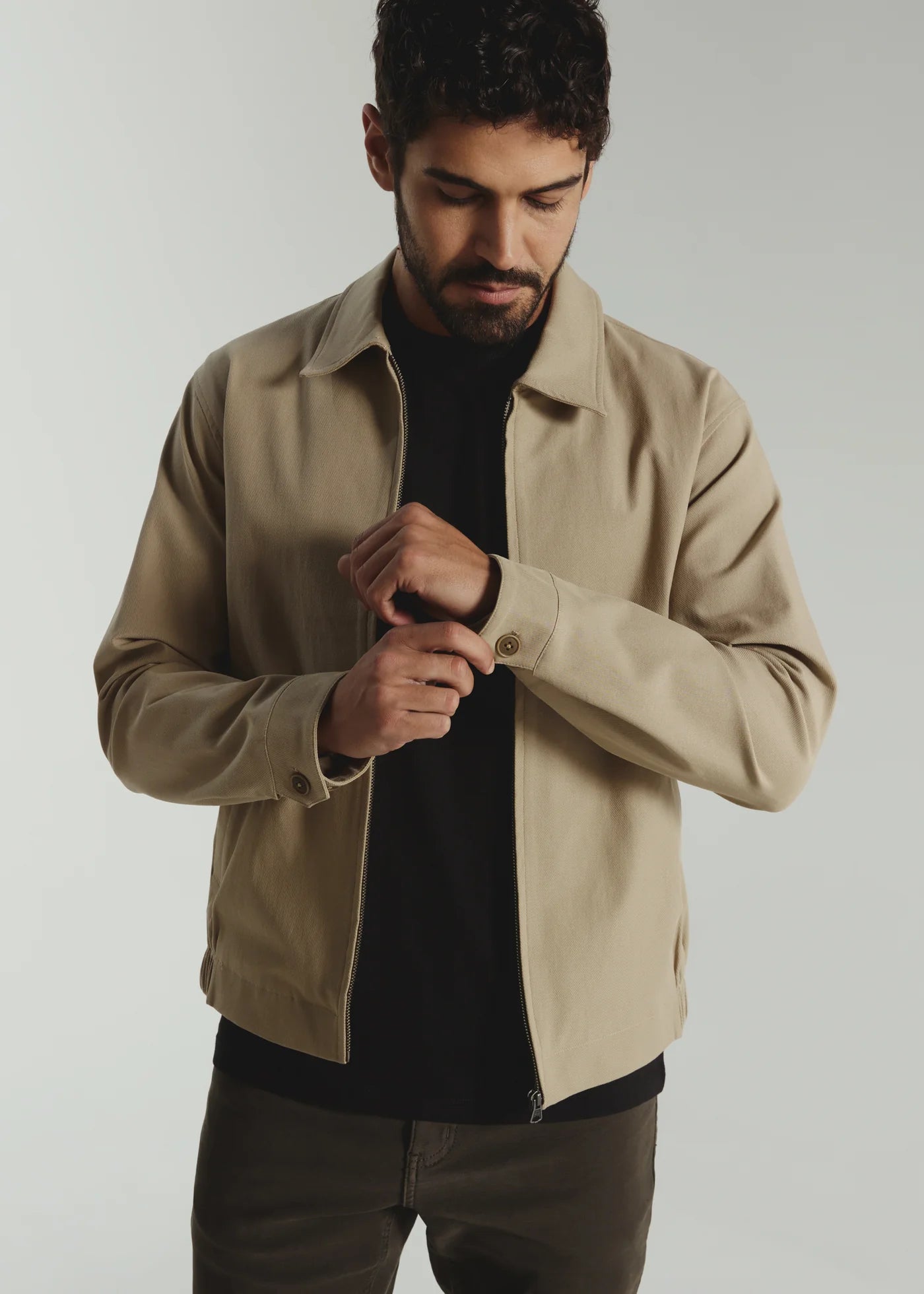 Khaki Baron Full Zip Jacket – Purpose Boutique