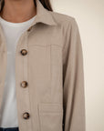Stone Matilda Crop Trucker Jacket