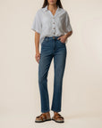White Brianna Boxy Button Up