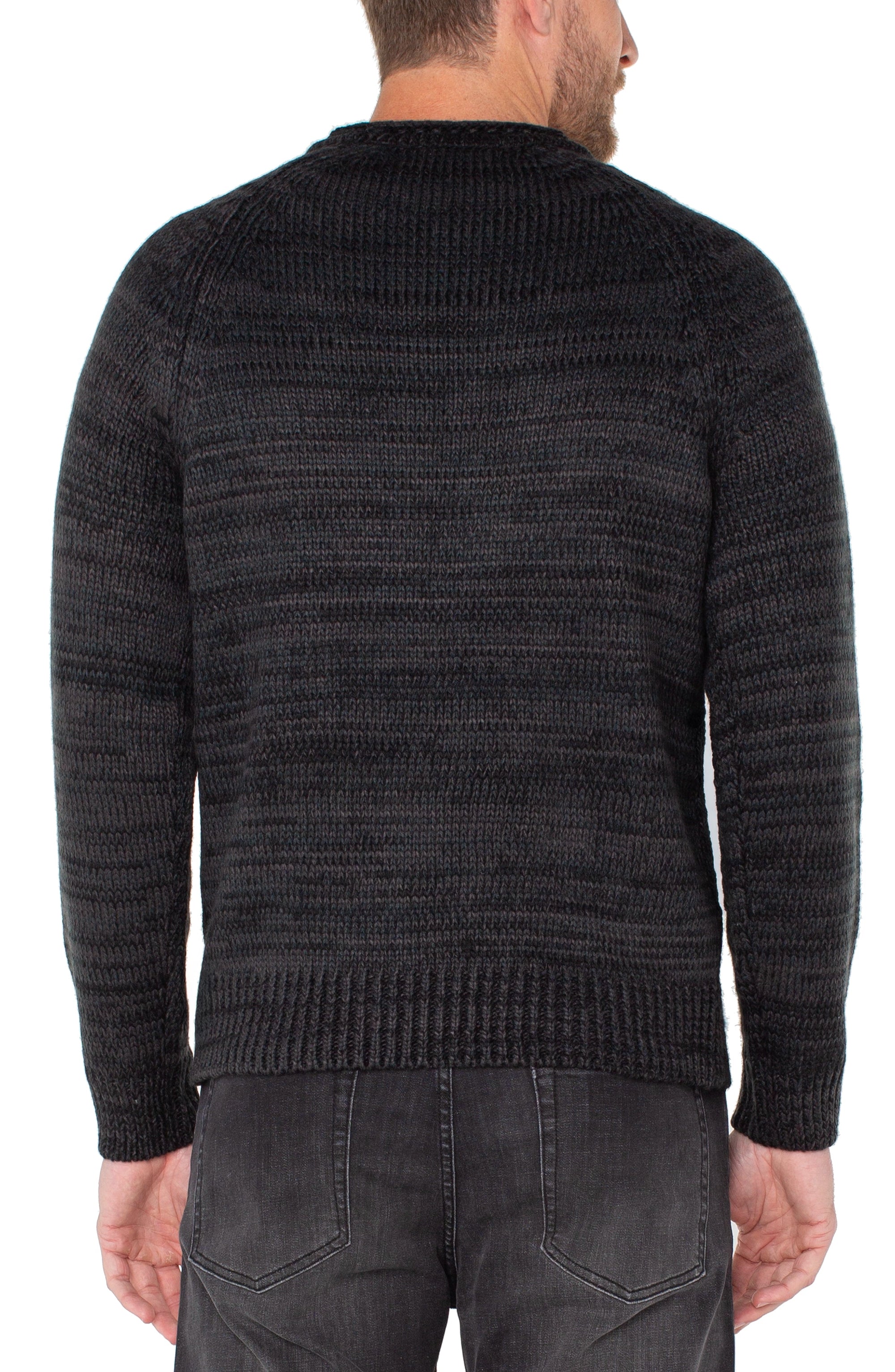 Black Gray Spruce Roll Neck Raglan Sweater