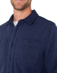 Midnight Blue Mens Knit L/S Button Up Shirt