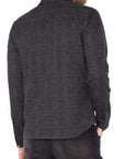 Charcoal Gray/Black Men's Knit L/S Button Up Shirt