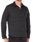 Charcoal Gray/Black Men's Knit L/S Button Up Shirt