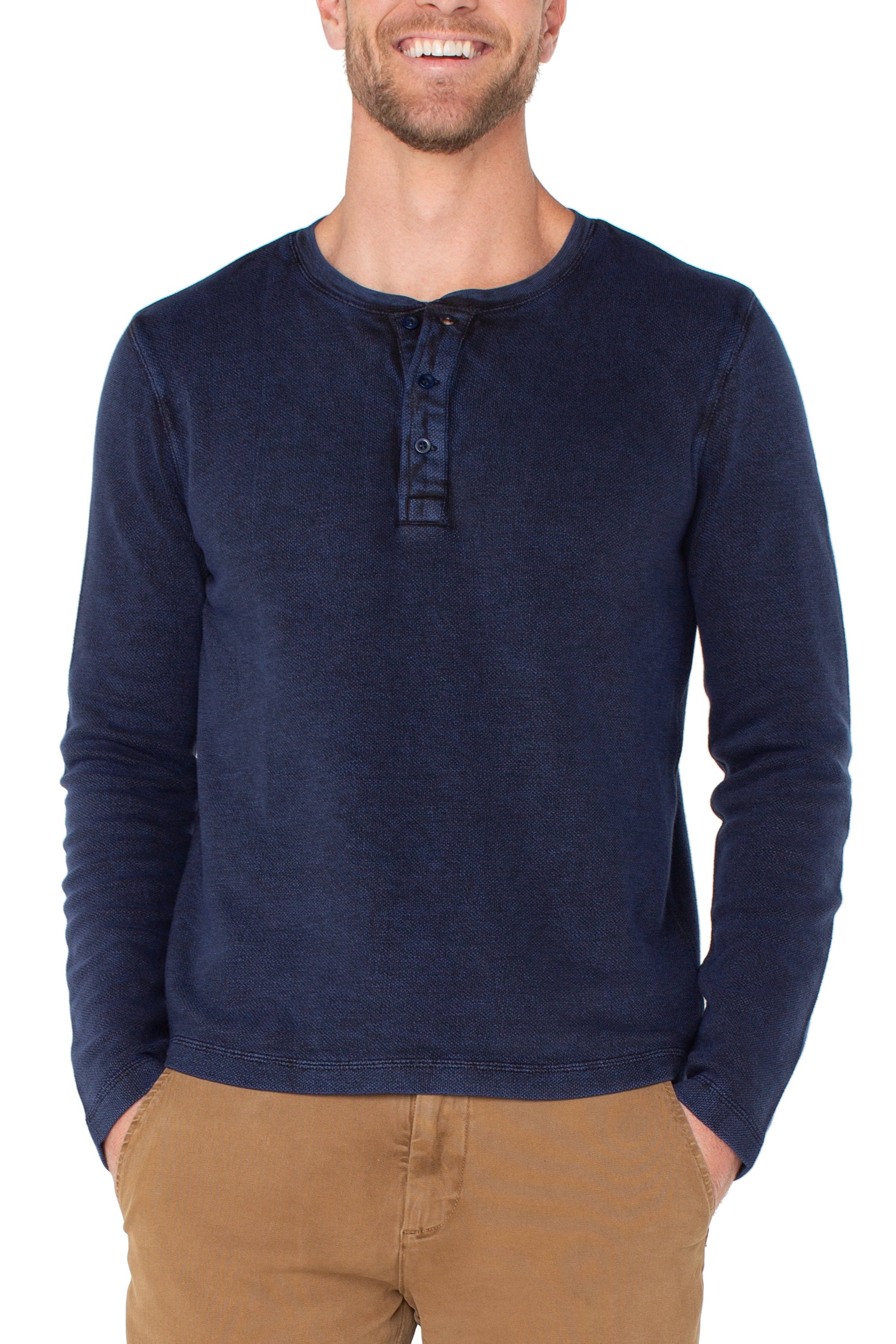 Midnight Blue & Black Men's Henley