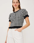 Black White Gingham Lora Top