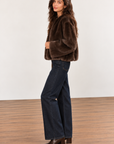 Chocolate Saskia Faux Fur Jacket