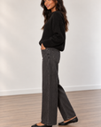Grey Stripe HR Full Leg Straight