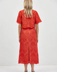 Red Cannes Eyelet Skirt
