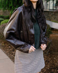 Brown/Black Checker Mini Skirt