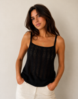 Black For Keeps Pointelle Tank