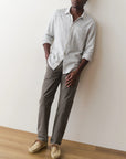 Natural & Black Stripe LS Classic Stretch Selvage Shirt