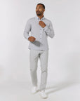 White Axton Long Sleeve Button Up