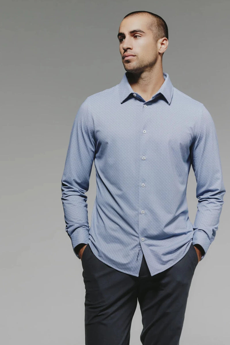 Dusty Blue Wilhem Long Sleeve Shirt – Purpose Boutique