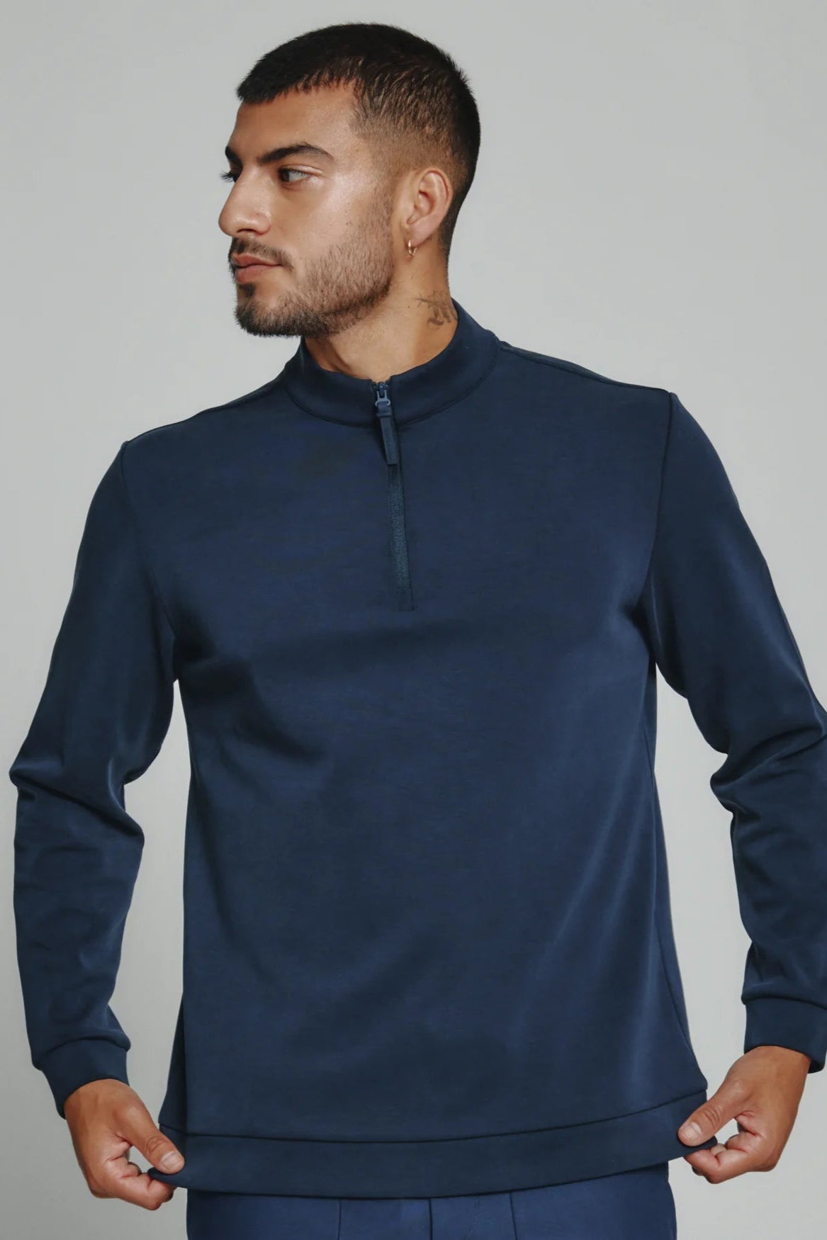 Navy Rev Quarter Zip
