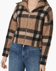 Brown Plaid Knit Jacket