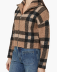 Brown Plaid Knit Jacket