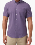 Passion Purple Palm Shadow Leeward SS Dress Shirt - TBU69-PAP