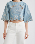 Denim Oxford Blouse
