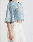 Denim Oxford Blouse