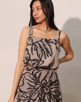 Ivory Chantilly Print Strap Bubble Top