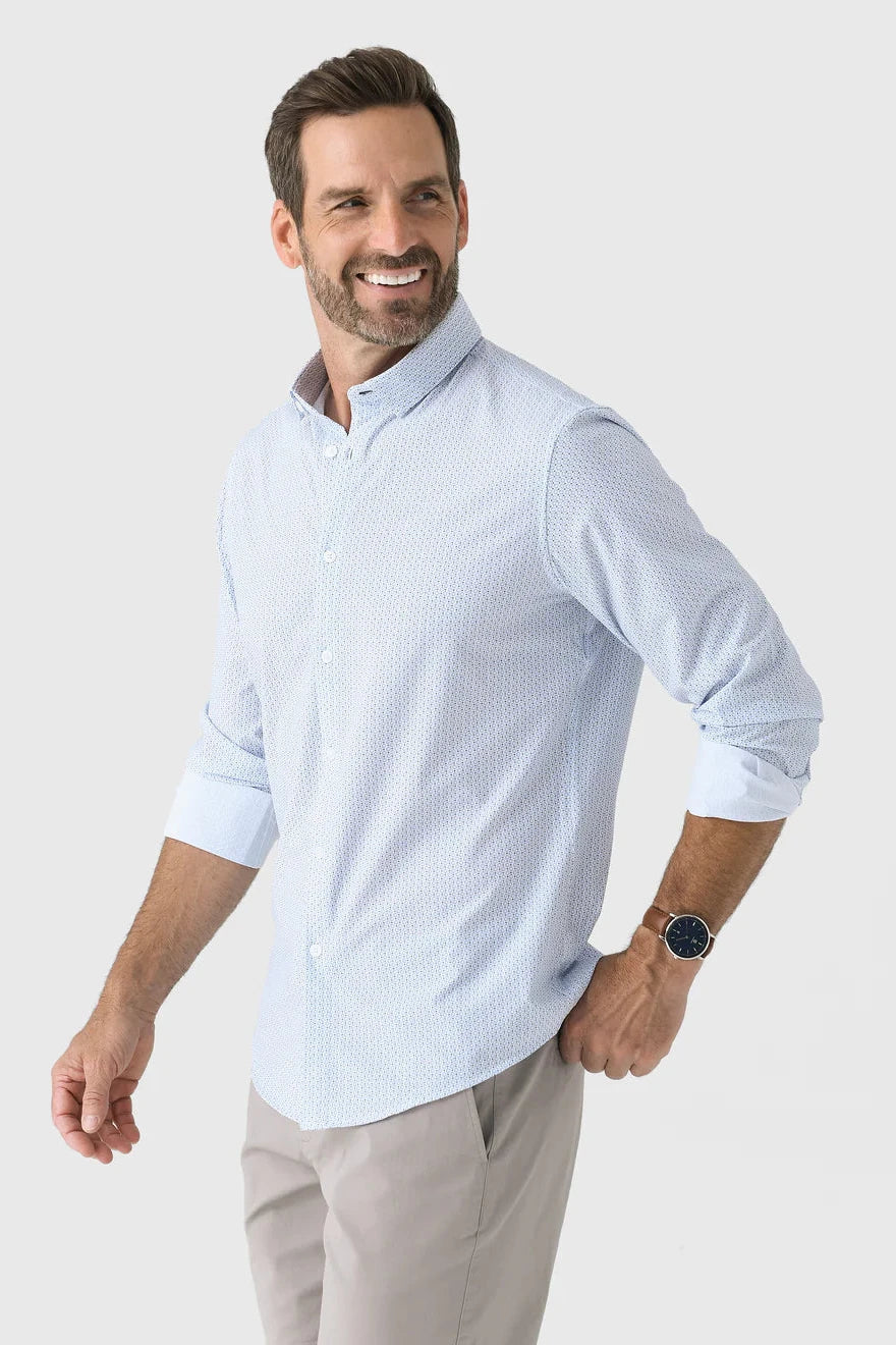 non tuck in dress shirts Cloud Blue Leeward No Tuck LS Dress Shirt