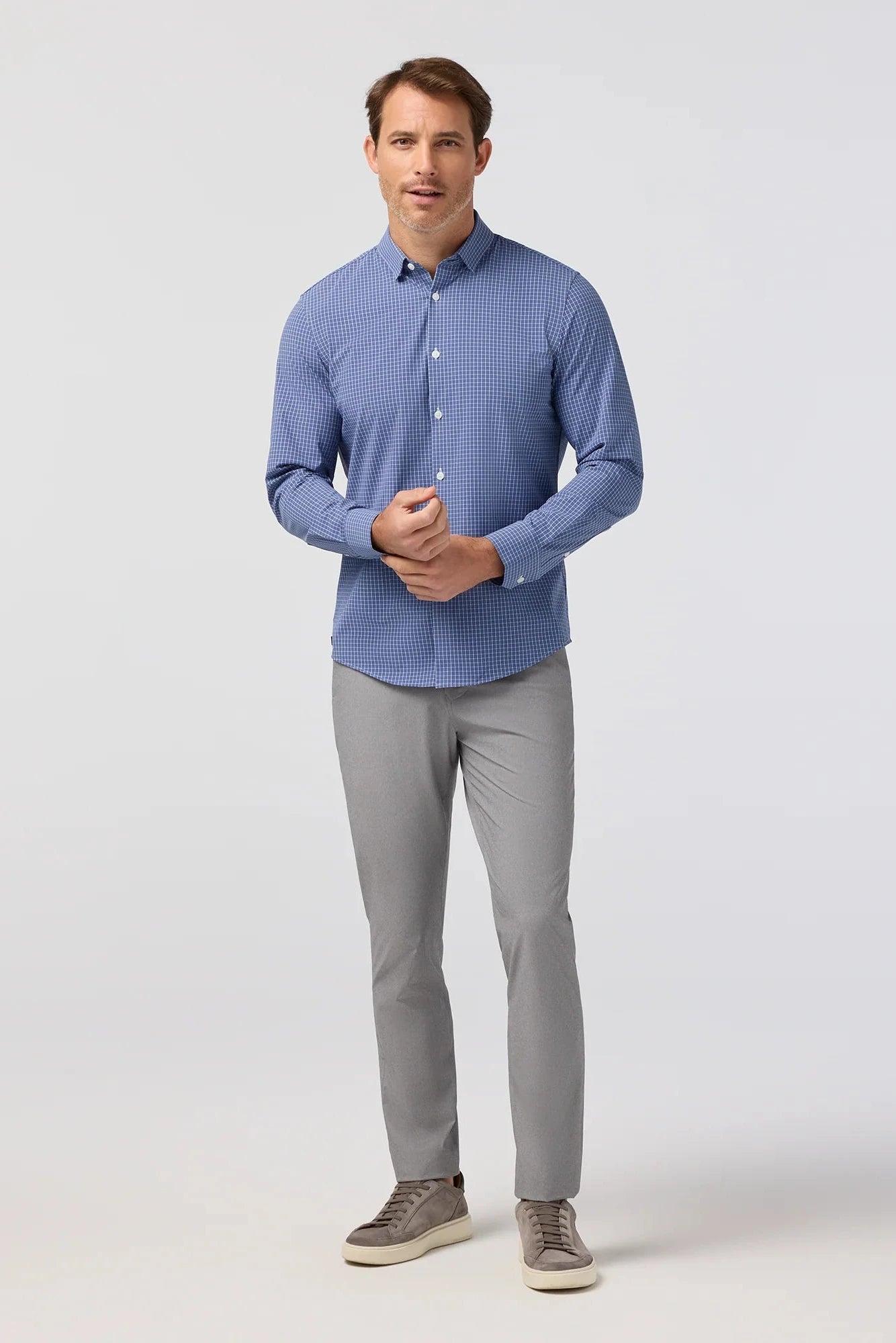 no tuck dress shirt Coastal Fjord Charles Grid Leeward No Tuck LS Dress Shirt – Purpose Boutique