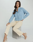 Light Blue The Maren Cropped Shirt