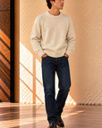 Ivory Soft Roundneck Knit Sweater
