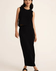True Black Gail Midi Skirt
