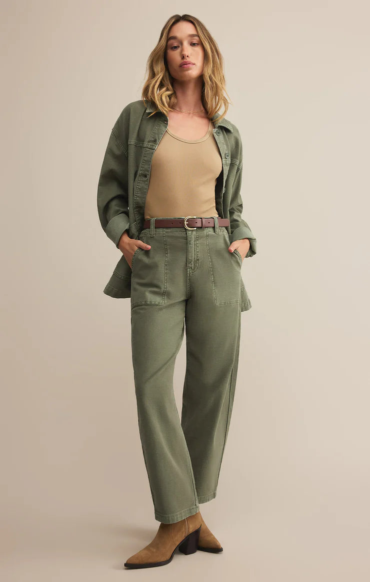 Hunter Green Olive Twill Pants – Purpose Boutique