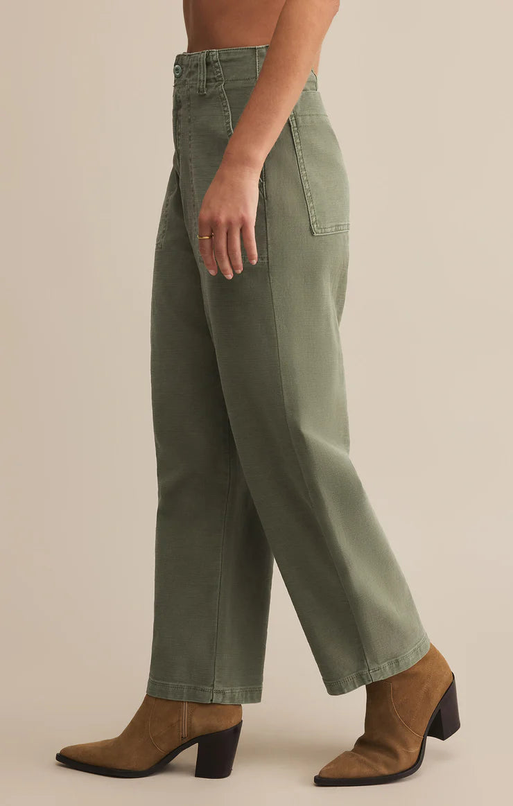 Hunter Green Olive Twill Pants – Purpose Boutique