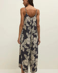 Black Sand Flared Asha Floral Jumpsuit