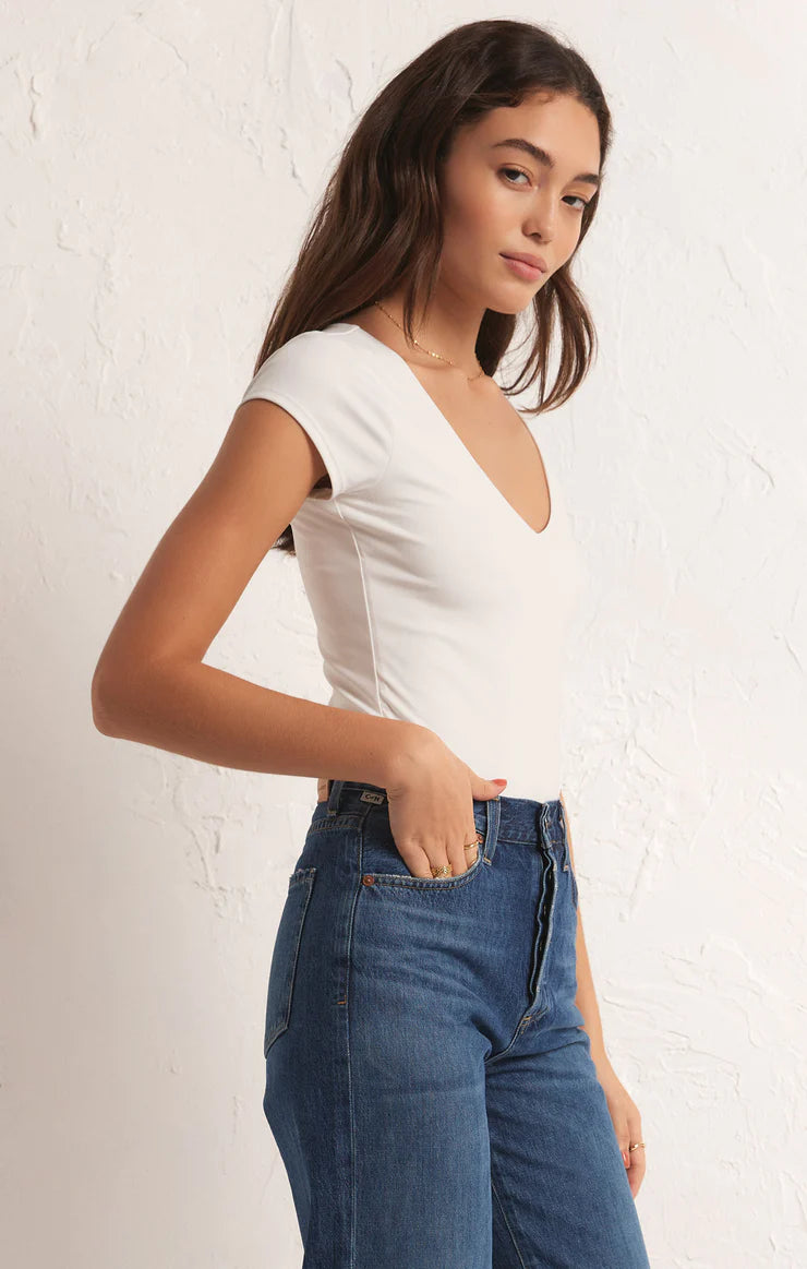 White Lucia Smooth Bodysuit Purpose Boutique