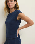 Indigo Camino Jersey Denim Top