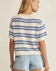 Lake Blue Prado Stripe Sweater Tee