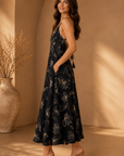 Black Open Back Maxi Dress