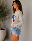 Natural Heather Sienna Patriot Sweater