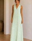 Jade Painted Stripe Laurita Maxi Dress