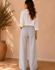 Charlotte Stripe Denim Wide Leg