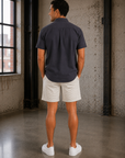 Natural & Brown Check Dobby 6" Short