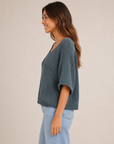 Teal Shae Textured Knit Top