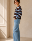 Brown Multi Diana Stripe Knit Cardigan