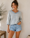 Light Blue Marla Striped Top
