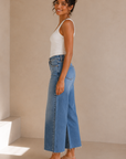 Wavy Pleaser High Rise Wide Leg Ankle